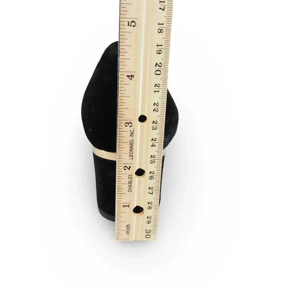Kate Spade Milan Too Point Toe Velvet Black Heels Women's 7M Black / Gold Accent